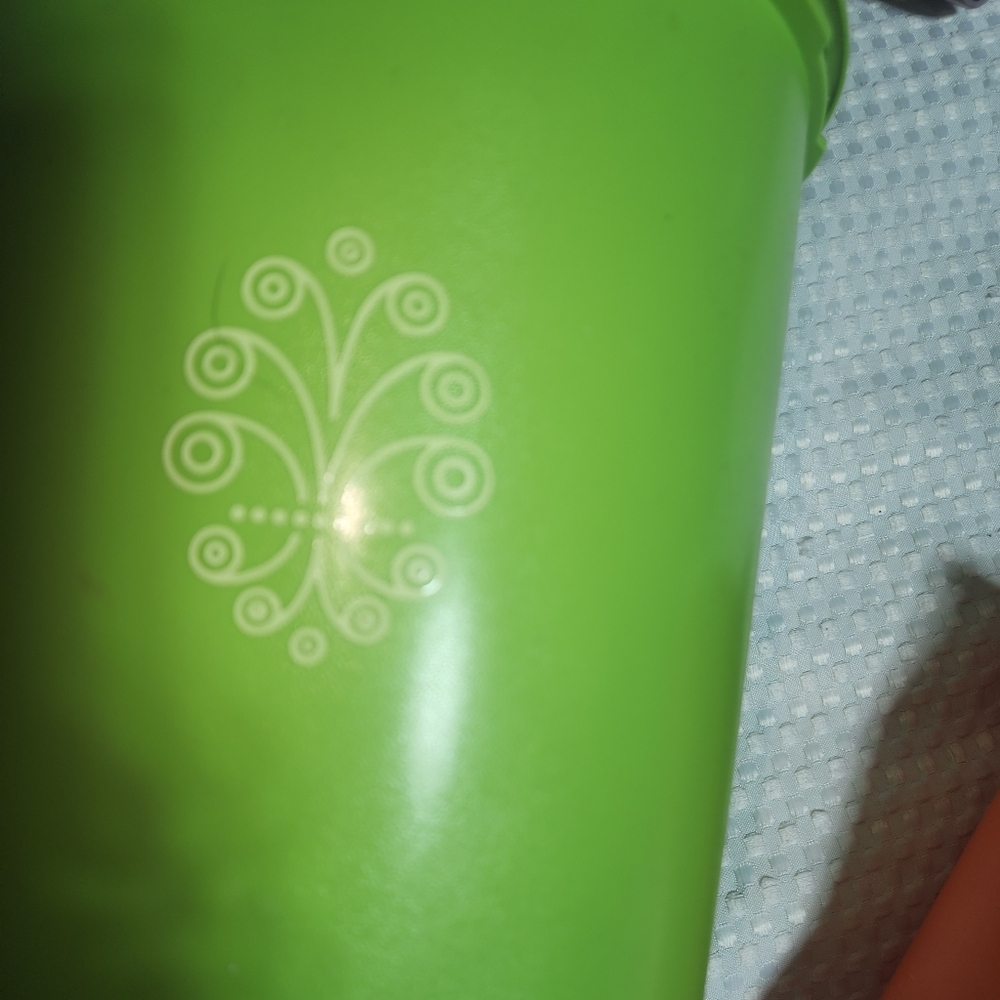 VINTAGE TUPPERWARE EUC SET OF 2 SERVALIER CANISTER ORANGE GREEN - Picture 7 of 9